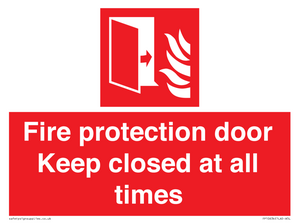 Fire protection door Keep closed at all times